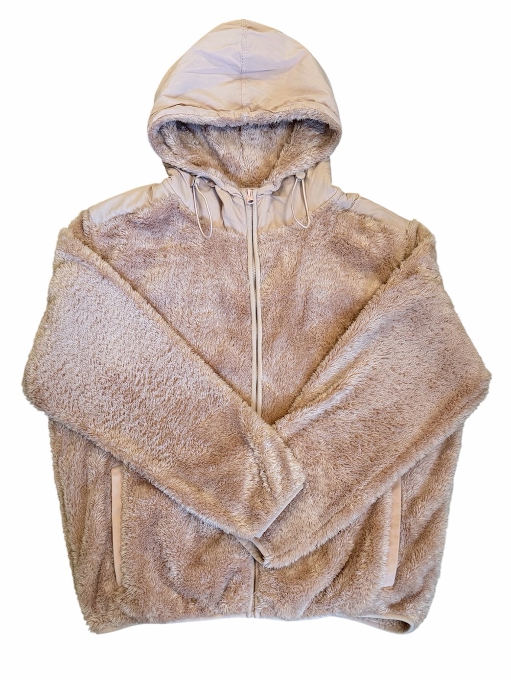 ZYIA Active Blush Pink Sherpa Block Zipper Jacket